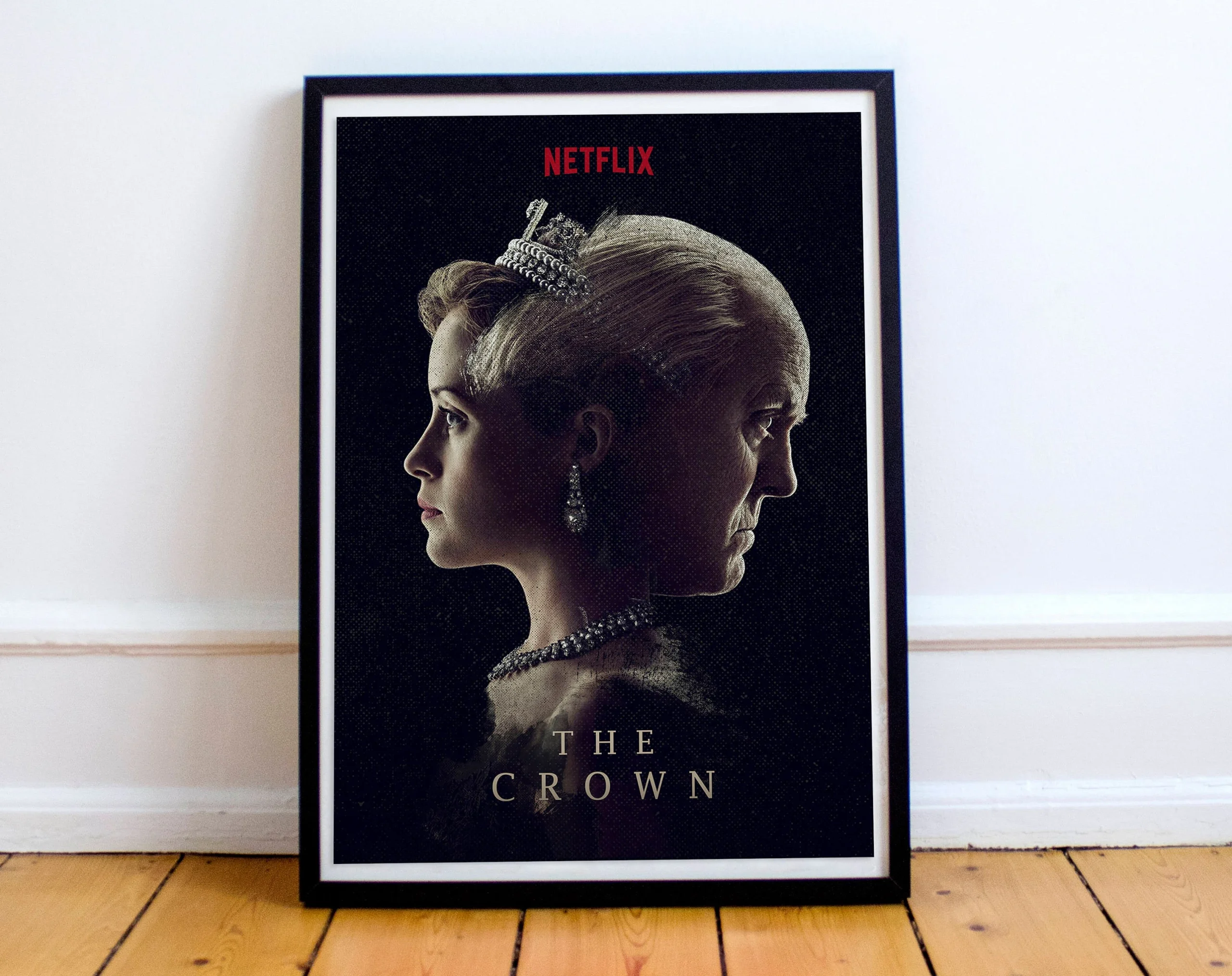 The Crown - Tv Show poster in black frame